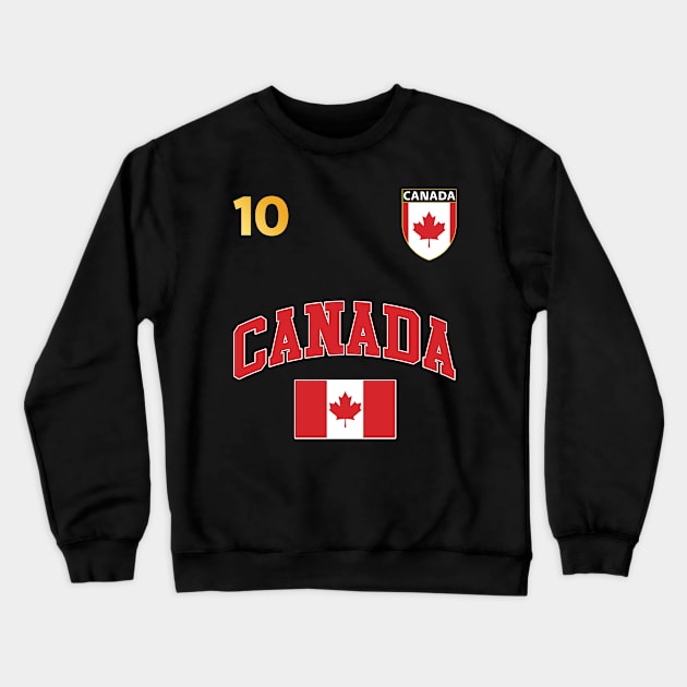 Canada Soccer Fans Jersey Canadian Flag Football Lovers Crewneck Sweatshirt by TeeBlade